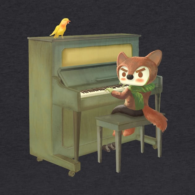 Fox Playing Piano by zkozkohi